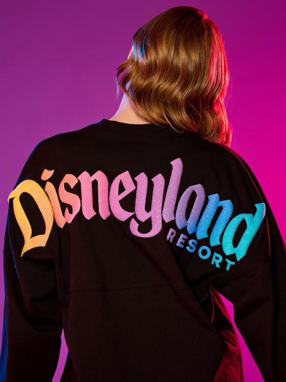 Disney Black Sweatshirt with Multicolor 'Disneyland Resort' Script